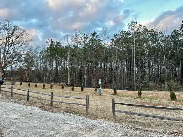 Dog walk area at Atlanta South RV Resort