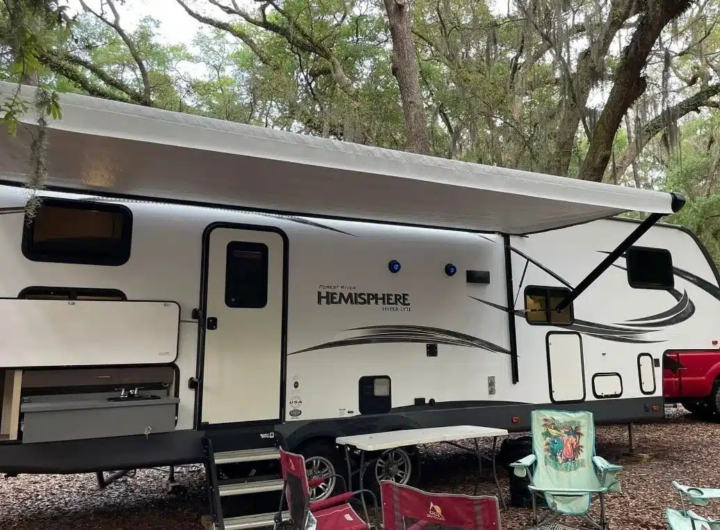 Forest River Hemisphere fifth-wheel rental at 4 County RV Park & Campground