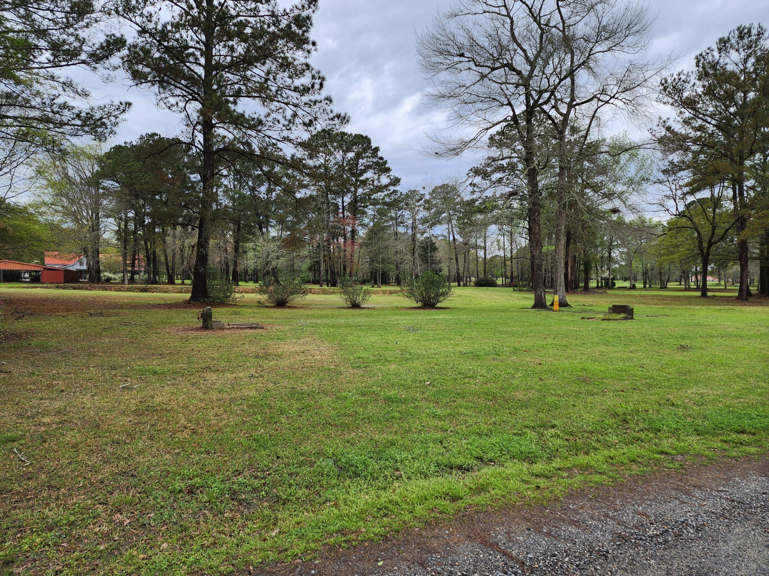 Tree-lined camping area at Americus KOA Journey, featured in its Grounds & Amenities section.