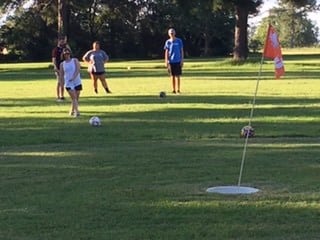 Foot golf at Americus KOA Journey