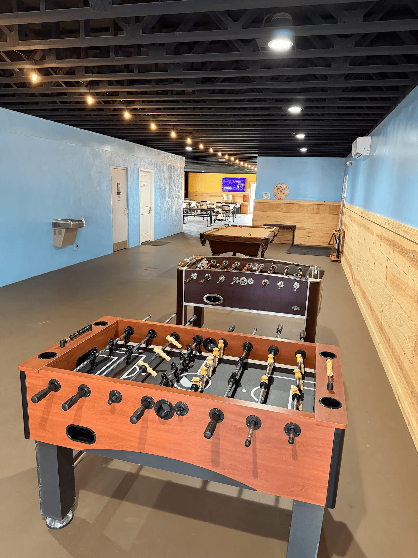 Foosball table in the game room at Apple Country RV Resort