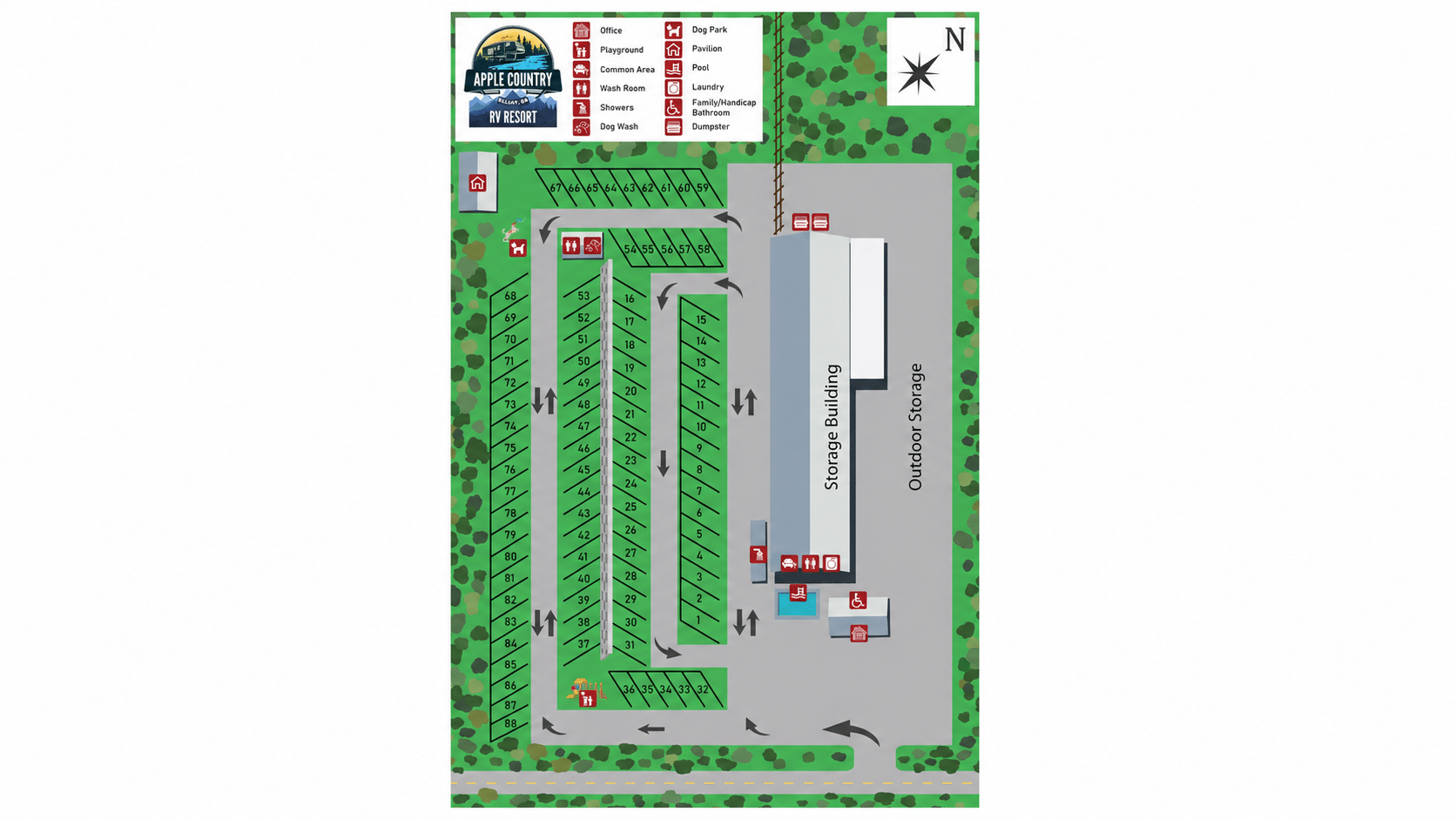 Apple Country RV Resort campground map