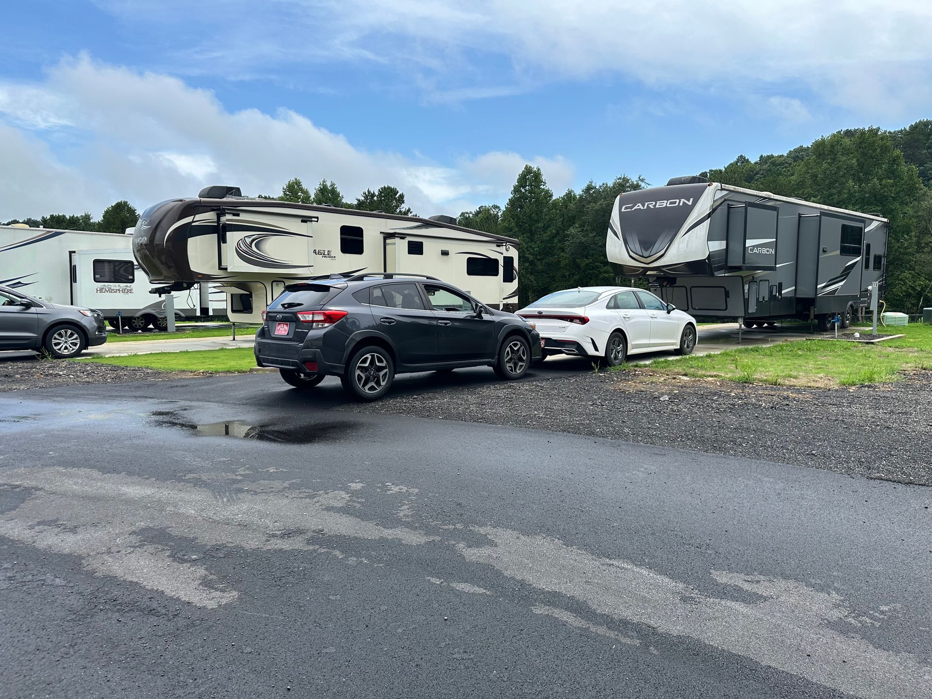Campground surroundings at Apple Country RV Resort, a home base for exploring Ellijay