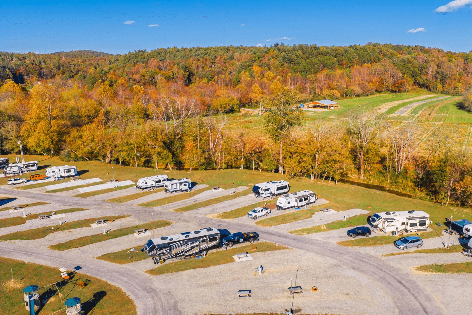 Connected buddy RV sites at Blue Ridge RV Resort