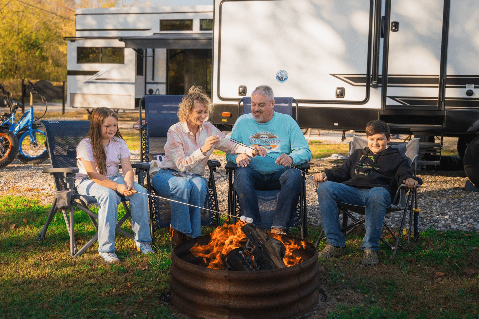 Long-term RV stay setup at Blue Ridge RV Resort