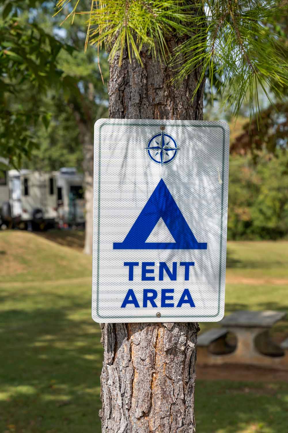 Tent camping at Commerce Station RV Resort