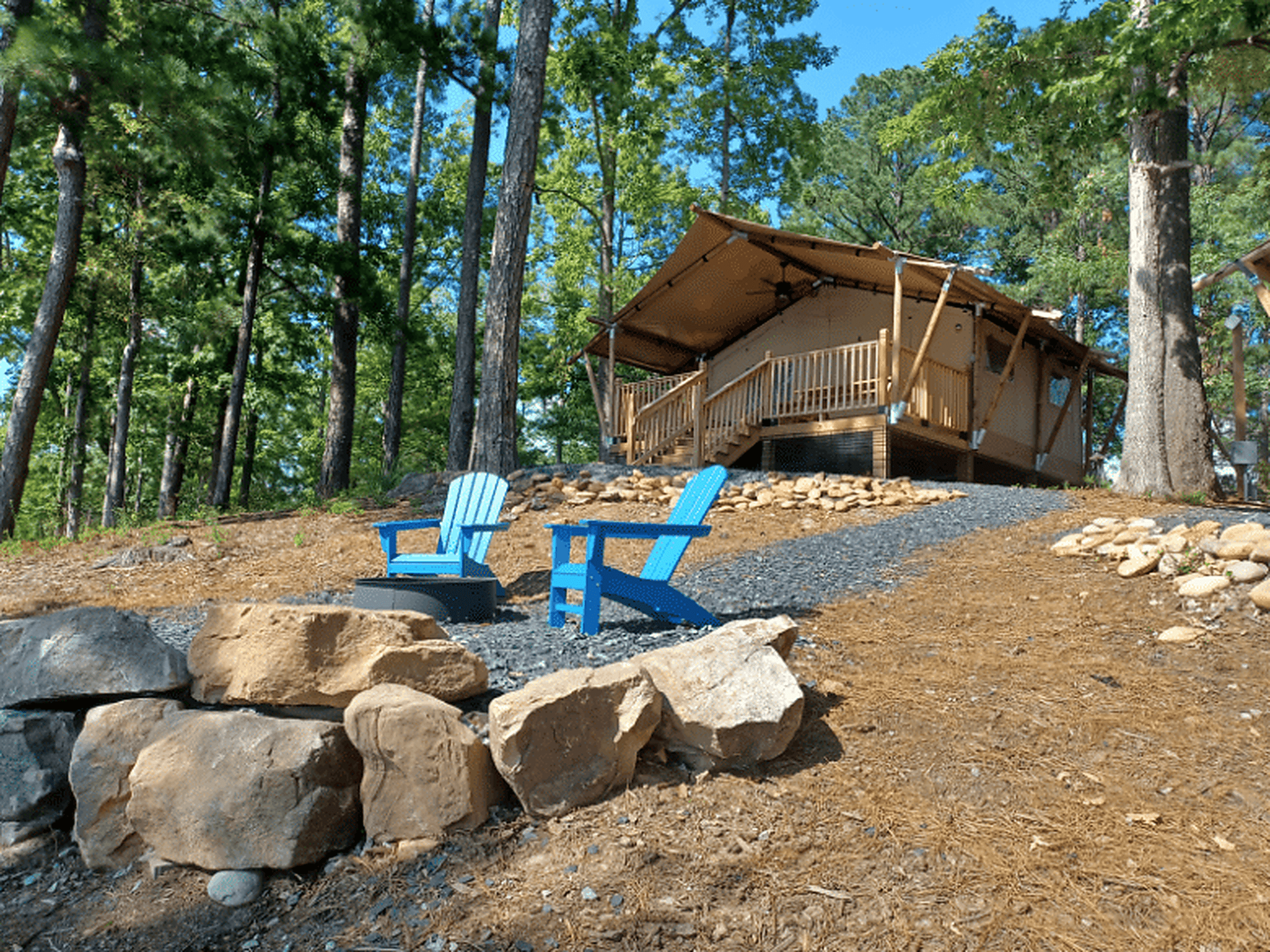 Glamping tent cottage at Camp Margaritaville RV Resort Lanier Islands