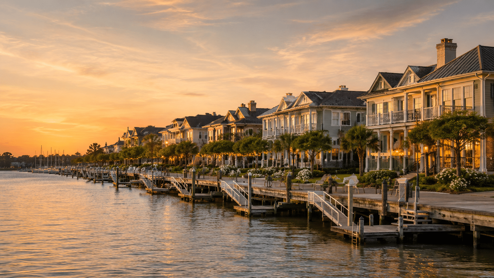 Coastal Georgia waterfront town representing the Coastal camping district