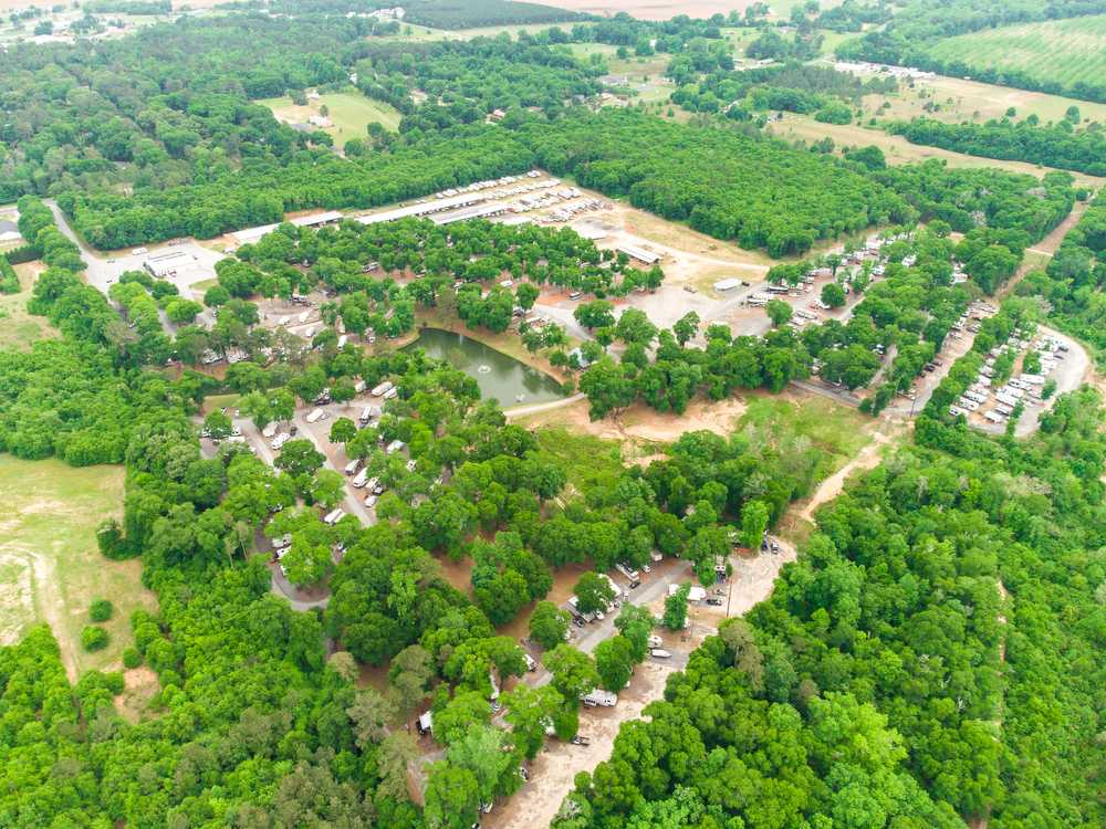 Aerial view of Fair Harbor RV Park & Campground in Perry, Georgia