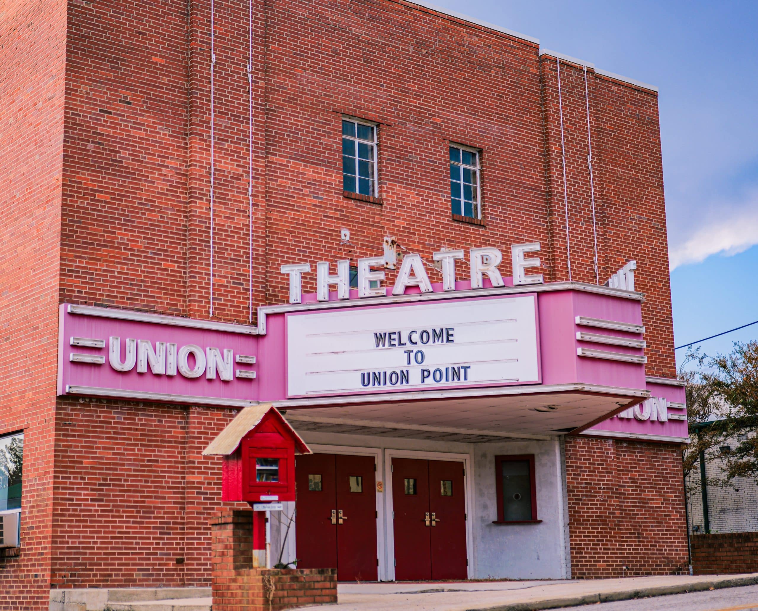 Historic Union Theatre in downtown Union Point, Georgia