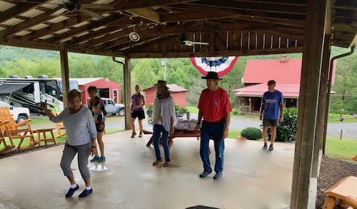 Outdoor musical performance at Mountain View Campground