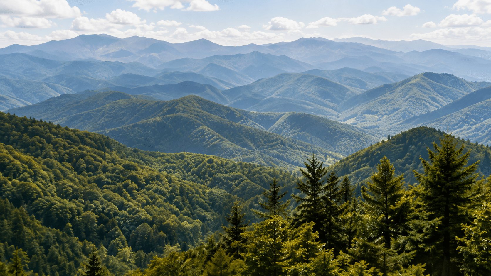 Scenic North Georgia mountains representing the Mountain camping district