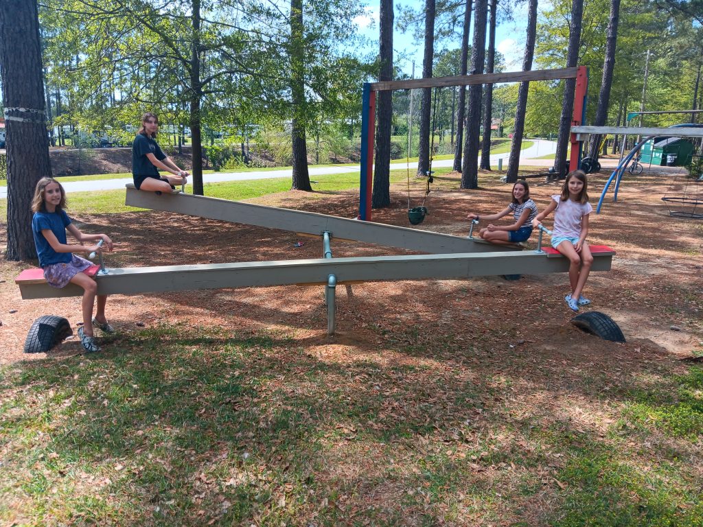 Children enjoying the playground at Beaver Run RV Park