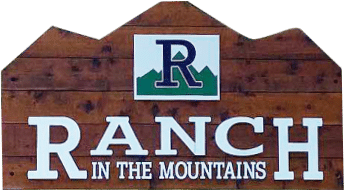 Entrance sign at R-Ranch in the Mountains