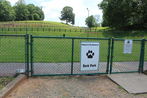 Fenced dog park at R-Ranch in the Mountains
