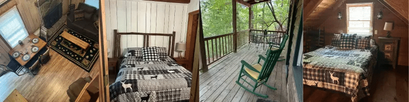 Interior and porch photo collection of Rustic Retreat Cabin