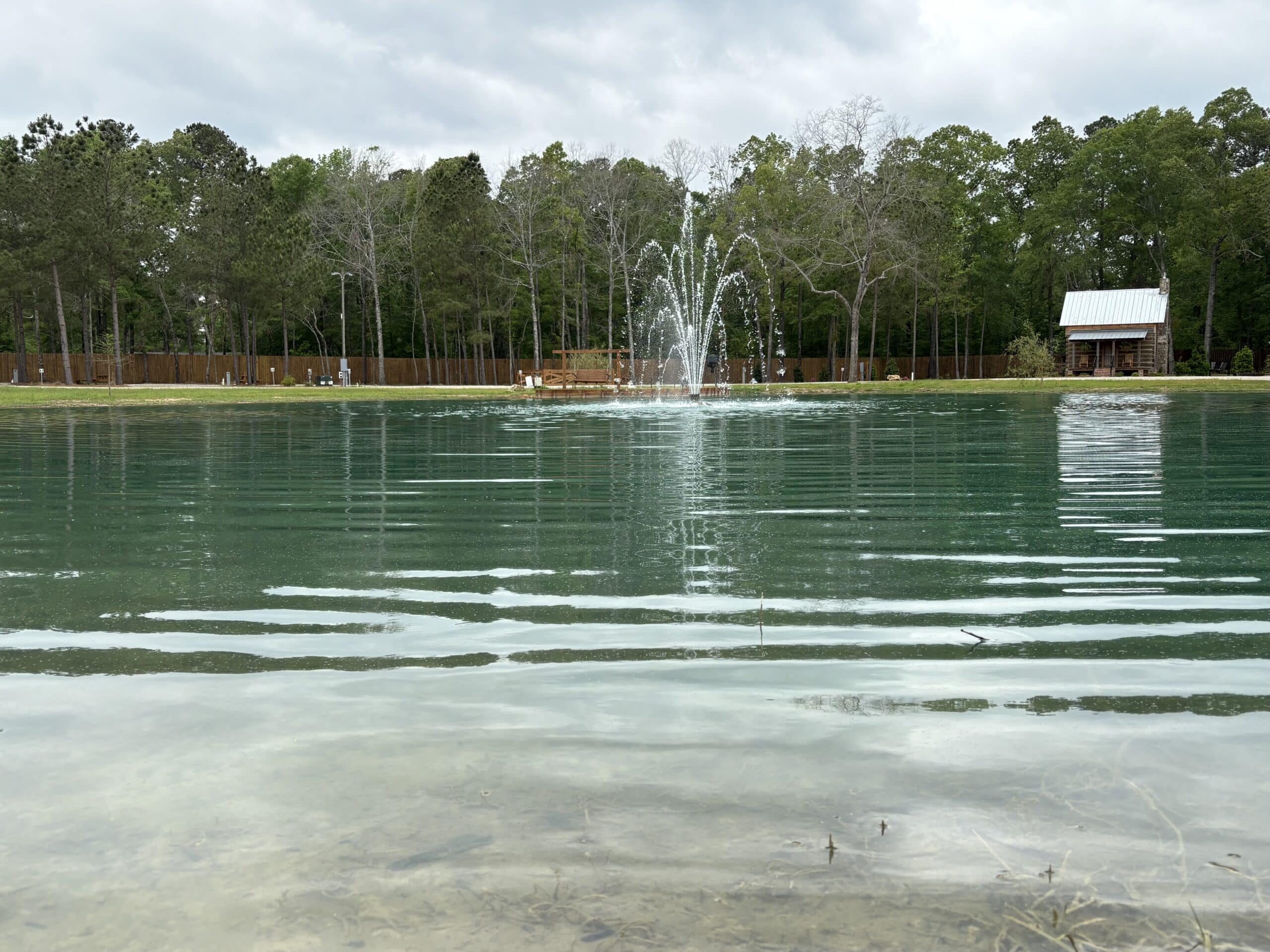 Pond and fountain at Sanwar RV Park & Resort