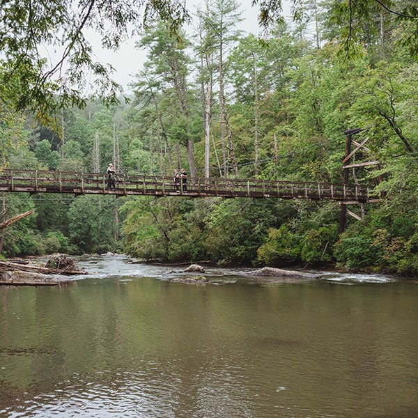 Toccoa River Swinging Bridge near Skeenah Creek Campground & Mill