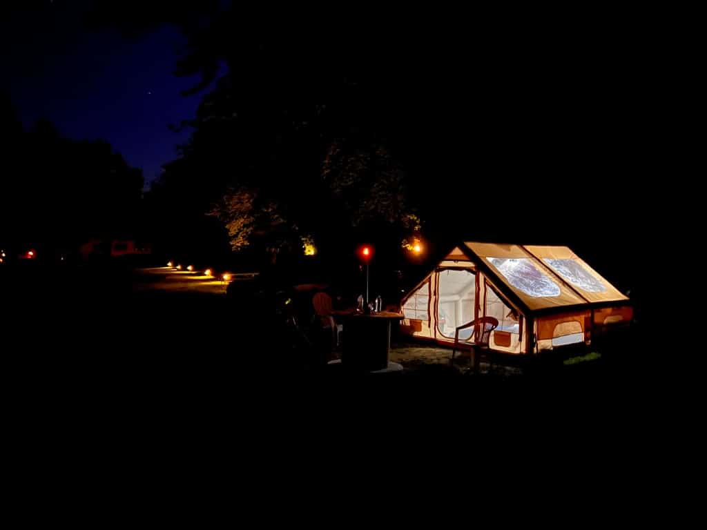 Glamping tent at Skeenah Creek Campground & Mill