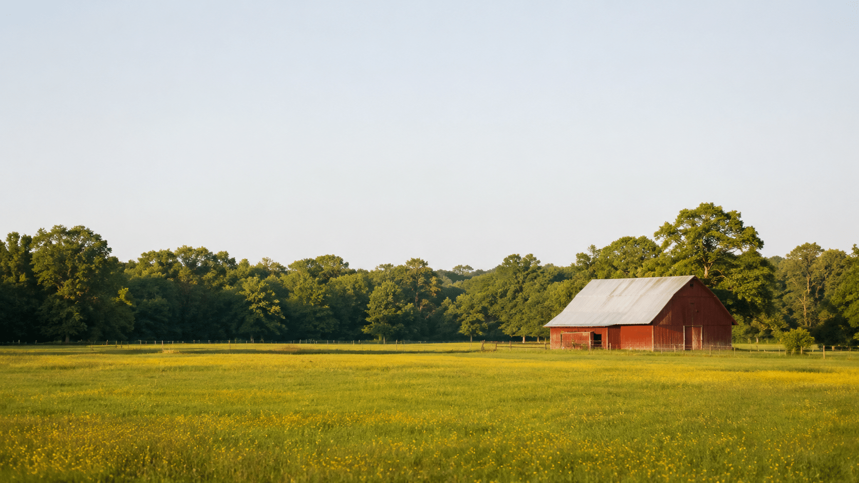 South Georgia farmland and barn representing the Sunshine camping district