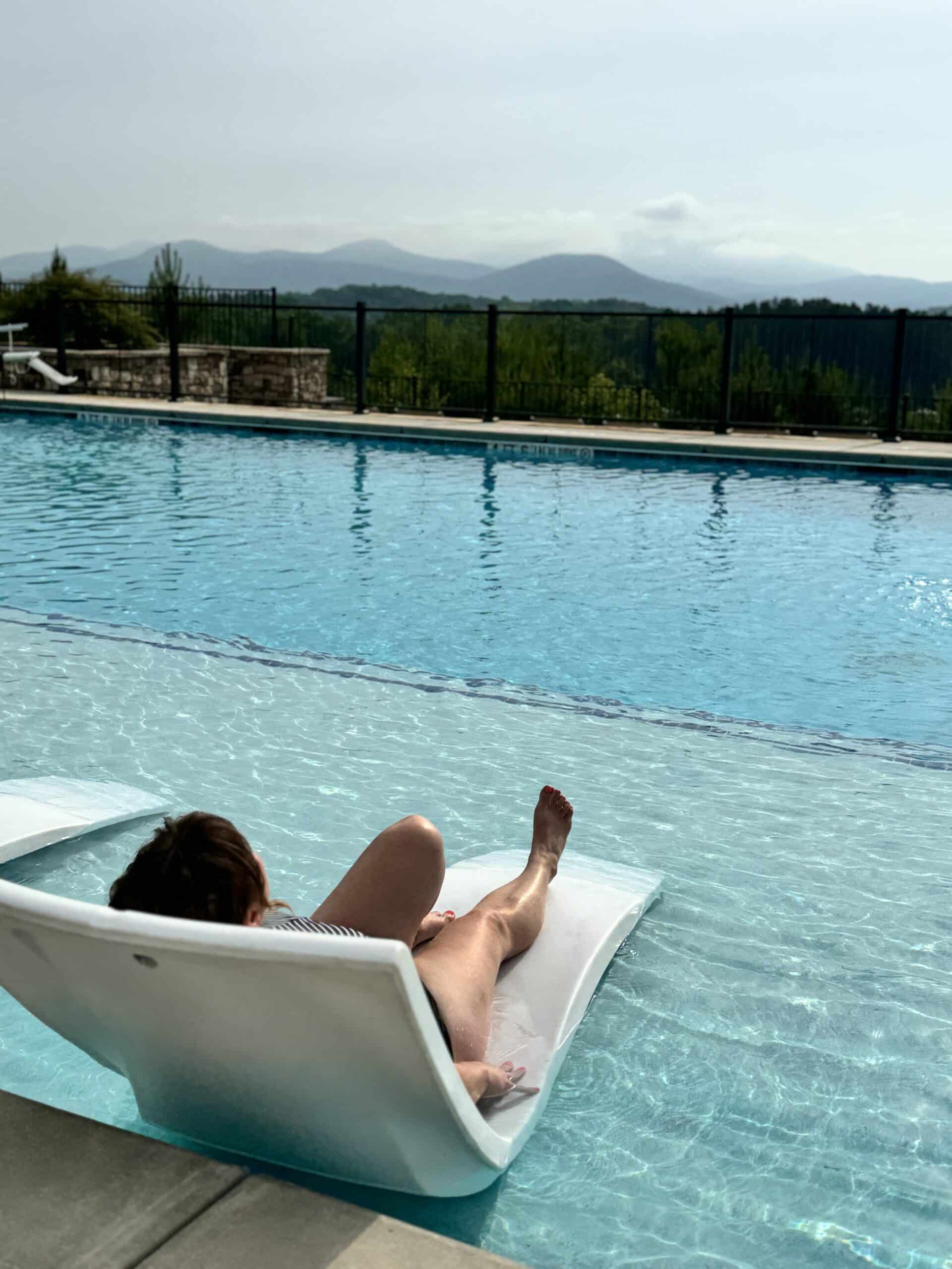 Grandview adult pool and mountain outlook at Talona Ridge RV Resort