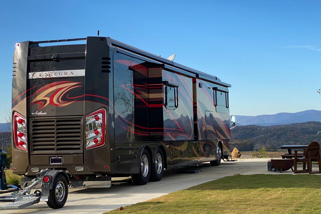 Class A motorhome on Eagle Crest at Talona Ridge RV Resort