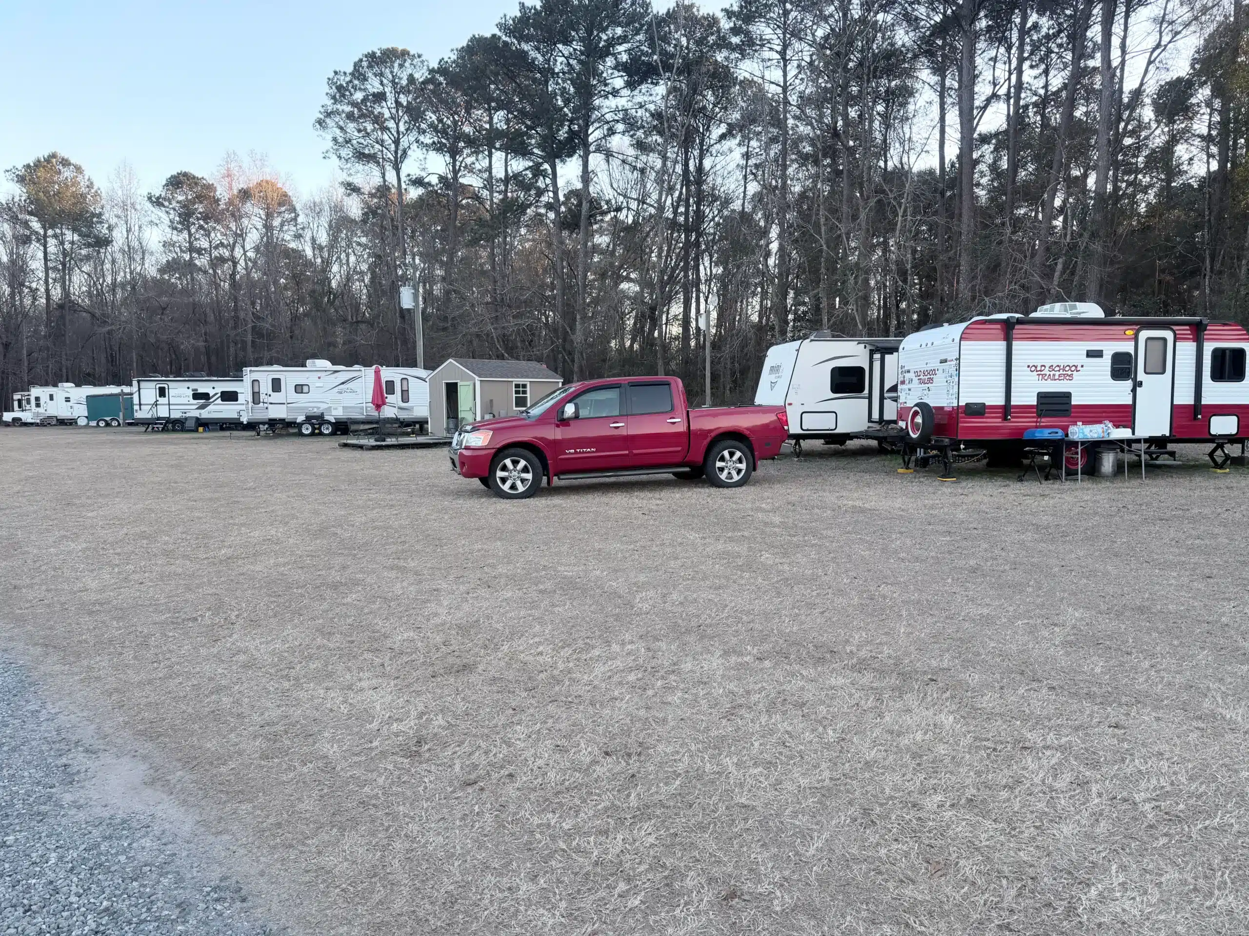 Campfire evenings with fire rings available on request at Two Horse Wagon RV Park