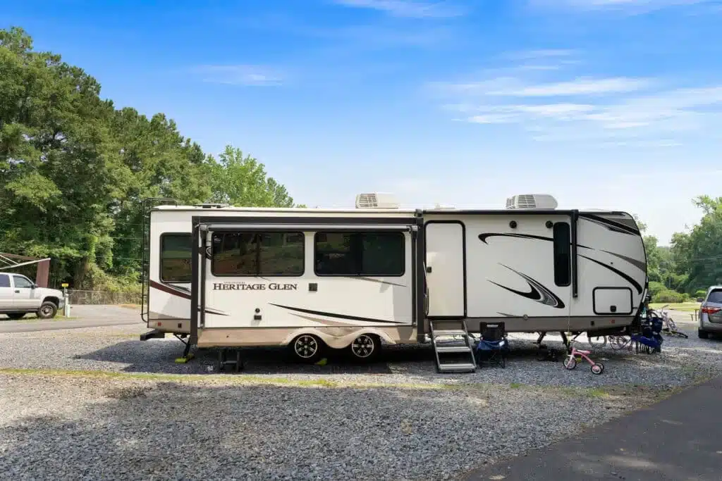 Large RV site at Forsyth Station RV Resort