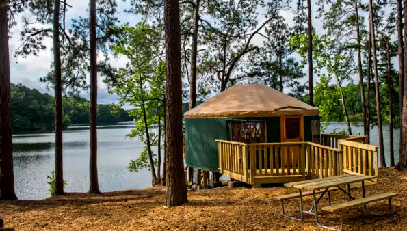 Lakeside yurt at Stone Mountain Park Campground